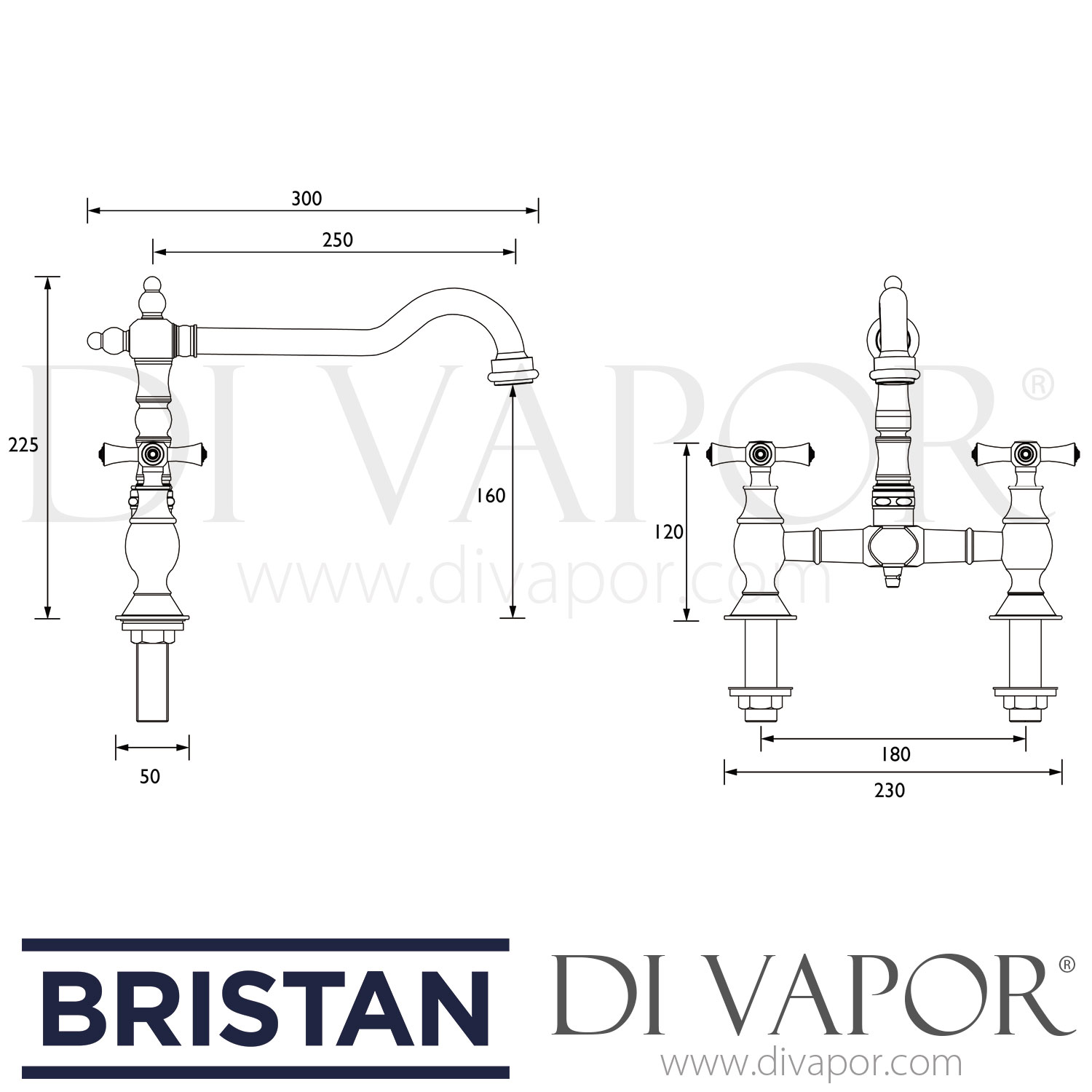 Bristan K BRSNK ABRZ Colonial Bridge Sink Mixer - Antique Bronze Tap ...